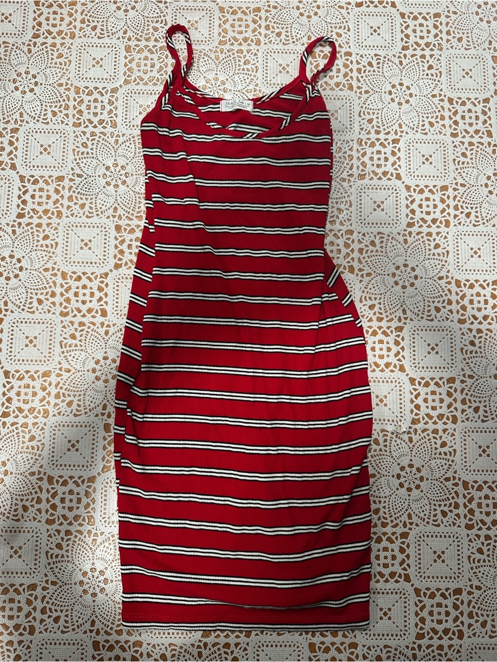 Haley & June Red Striped Ribbed Bodycon Mini Dress Size M